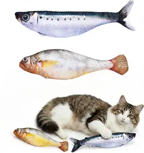 Bitesized Realistic Flopping Fish Cat Toys Interactive Cat Toys for All Breeds Tap-Activated 3 Flapping Mode Sardine/Saury/Yellow Croaker Rechargeable