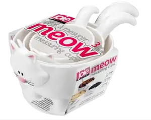 Joie Meow Cat Stackable Kitchen Measuring Cups Set, Colors May Vary