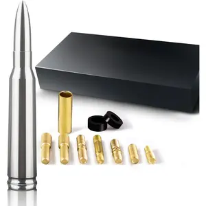 7.8in Chrome Bullet Antenna 50 Cal Car Truck Antenna Truck Accessories Silverado 1500 F150 F250 F350 RAM GMC Sierra Ranger Short Replacement Antena (Chrome, 7.8inch)