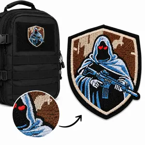 Skull Reaper Embroidered Morale Patch Hook & Loop Tactical Patch for MOLLE Backpack