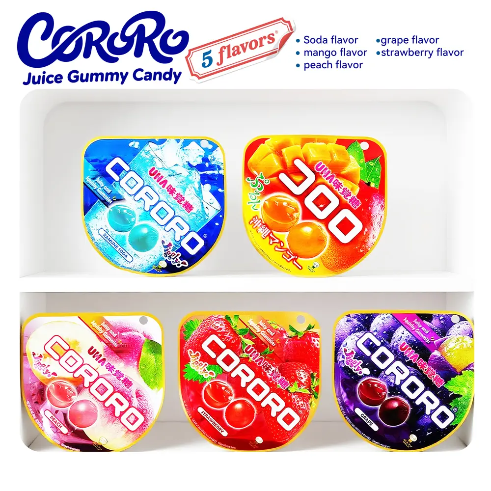 UHA Mikakuto Juice Gummies, Kururu Aji no Ko (Taste Candy) Kyoho Grape Flavor, Fruit-Filled Gummies, Bursting-Center Candies