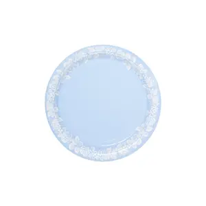 Grapevine Border Dessert Ice Blue Jasperware Paper Plate  - 8 pack