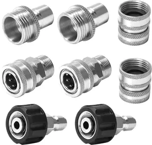 Ultiate  Washer Adapter Set, Stainless Steel Quick Disconnect Kit, 22 Swivel to 3/8 Inch Quick Connect, 3/4 Inch to Quick Release, 8-Pack