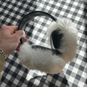 AirMuffs, White Fur Headphone Covers for AirPod Max