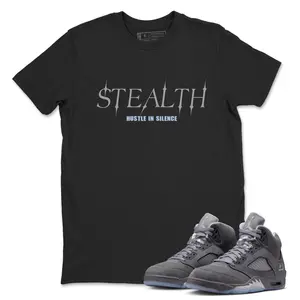 Unisex T-shirt To Match Sneakers Jordan 5 Wolf Grey - Stealth. 100% Cotton for Casual Wear. Comfortable Summer Unisex T-Shirt to match Jordan Sneaker. Streetwear Style. urban outfitters