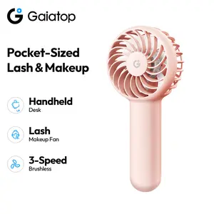 [2000mAh Cute] GAIATOP Mini Portable Fan, 3-Speed Powerful Handheld Fan, Makeup Eyelash Fan, Lovely Beauty Gift