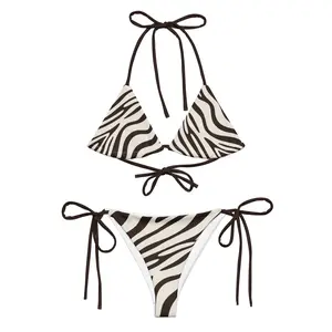 Zebra Print Bikini  Animal Print Triangle Bikini Hot Girl Summer Y2K Hot Girl Summer Animal Print Bikini