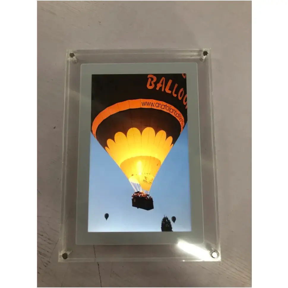 Acrylic Digital Photo Frame with Video Playback & 1GB Storage – Battery & USB-C Compatible