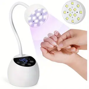 USB light, ultraviolet LED nail lamp, cordless flash curing lamp, rechargeable swivel lamp with a 4-timer, suitable for nail art, nail salons, home use or DIY purposes