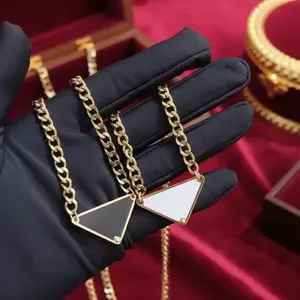 Engraved Triangle Pendant Necklace | Handmade Stainless Steel Silver/Gold Chain | Minimal Unisex Jewelry