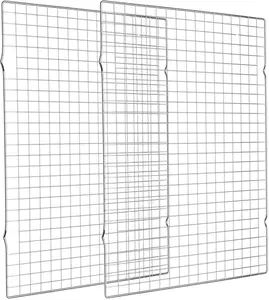 Cooling Rack for Baking 2-Pack, 16x10 Inches Baking Rack, Thick Wire Cookie Rack for Cooking, Roasting, Grilling, Drying, Oven Safe, Fits Half Sheet Pan, Silver