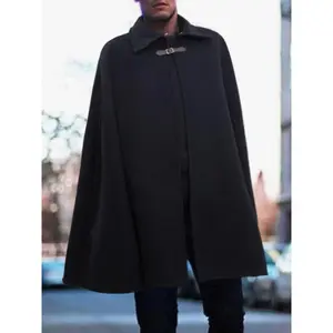 Fashion Men Punk Batwing Top Cape Cloak Poncho Casual Loose Coat Jacket Overcoat Garment Knitted