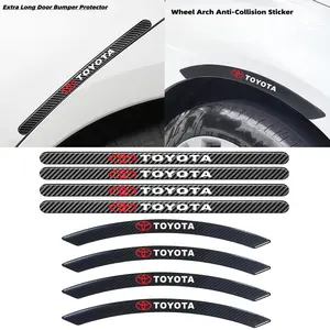 8 Pcs Universal Carbon Fiber Car Wheel Arch Protector Sticker, Extended Door Protection, Fits Toyota All Models, Car Exterior Decoration