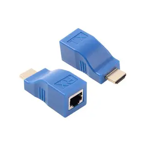 SatelliteSale HDMI Converter Over Ethernet RJ45 Cat 5e/6 Cable Up to 100 feet PVC Black Adapter 10.2Gbps 4K/30Hz