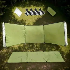 Green Oxford Cloth Outdoor Windbreak Screen - Portable, Foldable, Easy Setup Camping and Picnic Privacy Screen, No Poles Needed, Ideal for Hiking and Beach Use, Picnic Essentials | Easy Setup Screen | Durable Fabric