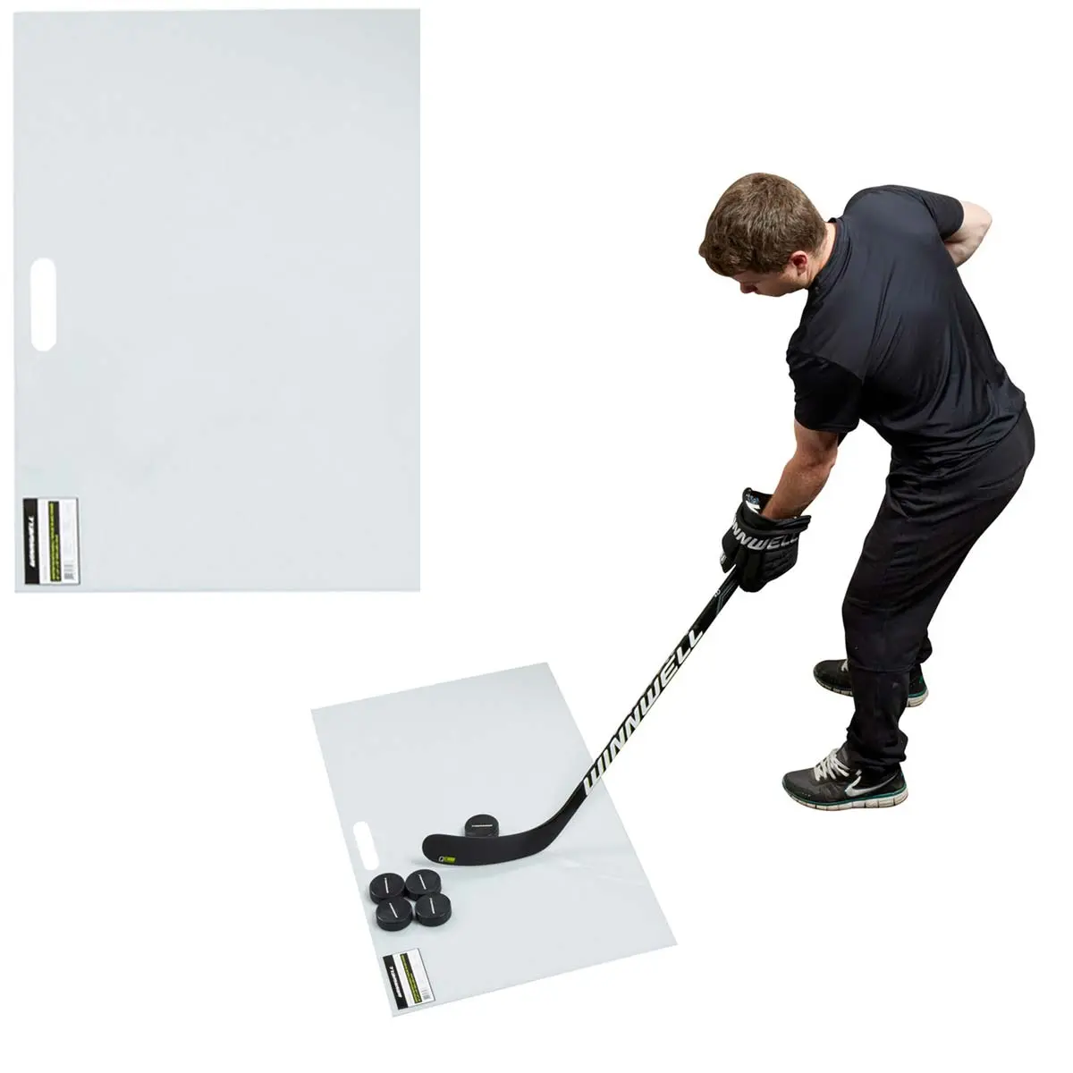 Winnwell Ice Hockey Shooting Pad with Handle, Plastic Pad for Ice Hockey Shooting Practice, Functional, Flat Surface, Unisex, Functional Training Workout, Built-In Handle, High-Density Pe, Simulates Real Ice