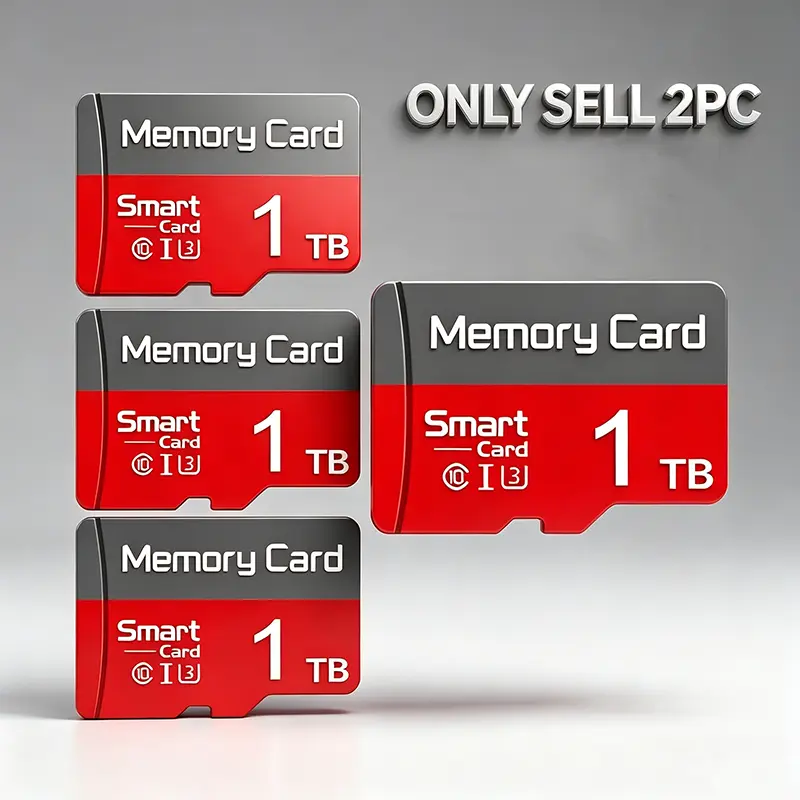 2 Pack Durable SD Memory Card for Car Audio, 1TB MicroSDXC Card for Dash Cams, Micro TF SD Cards for Surveillance Cameras, Micro SD Card for Mobile Phones, SD Card with Adapter for PC & Reliable Data Storage