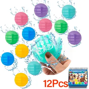 Reusable Water Balloons Refillable for Kids: Soft Silicone Material Self Sealing for Outdoor Activities - Summer Pool Beach Water Bomb  (12Pack) Brand: little meatball dog foldable