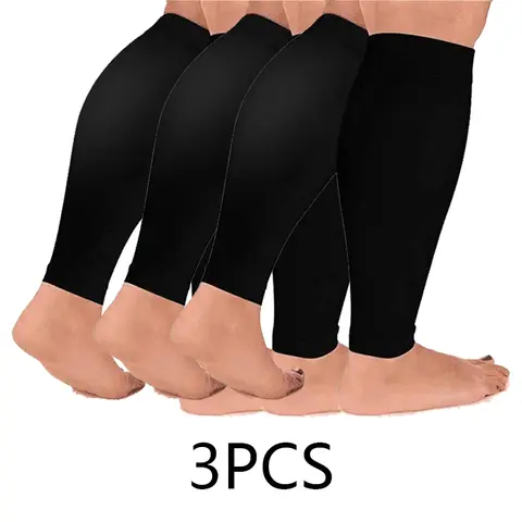 3 Pairs Calf Compression Sleeves 15-20mmHg for Women Men Leg Support Running Shin Splints Relief Knee Saver Support Running Shin Splints