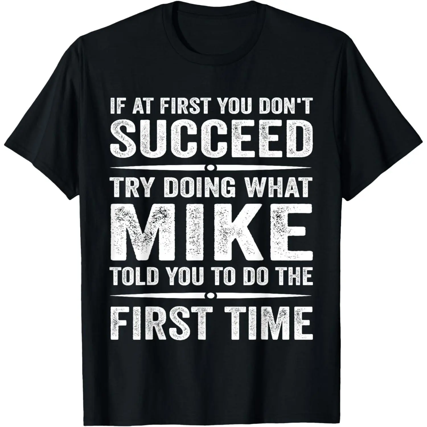 Women's Simple Comfortable Short-Sleeve Round-Neck Casual T-Shirt - Soft Funny Mike Meme "If At First You Don't Succeed Try What" Unique Graphic, Machine-Washable Top, Shortsleeve