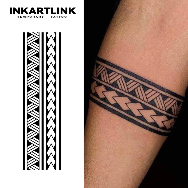 INKARTLINK Tattoo Tech, 2 Sheets Large Semi Permanent Tattoo, Adult Art Design Temporary Tattoos, Lasts 1-2 Weeks, Waterproof, Realistic Look, No Adhesive, No Reflection (Closed Loop 2)