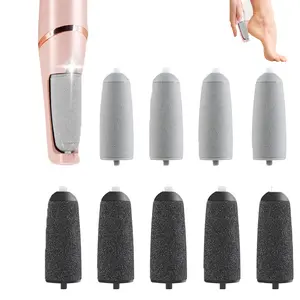 9 Pack Electric Foot File Replacement Roller Heads, Micro Diamond Crystal Abrasive Refill Heads, 4 Fine Sand + 5 Rough Sand Grinding Heads, Waterproof Easy to Clean for Home Foot Care