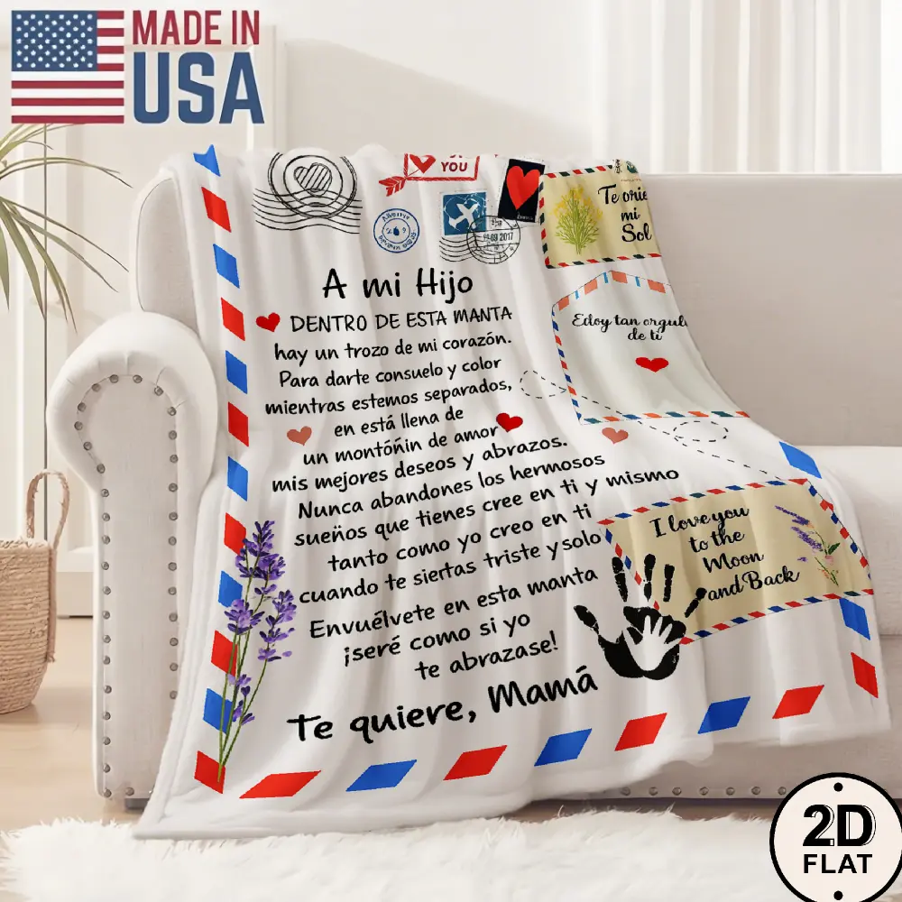Graduate gift mom to son,Graduation Gifts from mama,Heartwarming and Inspiring Spanish Gifts,Blanket for Primary/Middle School/High School/College Grads,Graduation Gifts for Teens Boys Adults Son Teenage