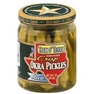 Talk O' Texas Crisp Mild Okra Pickles - 16 oz Glass Jar