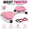 Plastic Waist Twisting Machine with Resistance Band - Ab Trainer Machine, Exercise Equipment, At Home Gym Equipment, Compact Silent Indoor Fitness Tool, Portable Tight-Space Solution