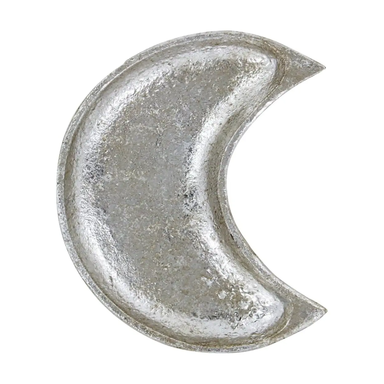 Cheungs 5739SV Cast Iron Isano Crescent Moon-Shape Silver Decorative Wall Ornament, Indoor Room Home Decor Accent with Crescent Moon Design
