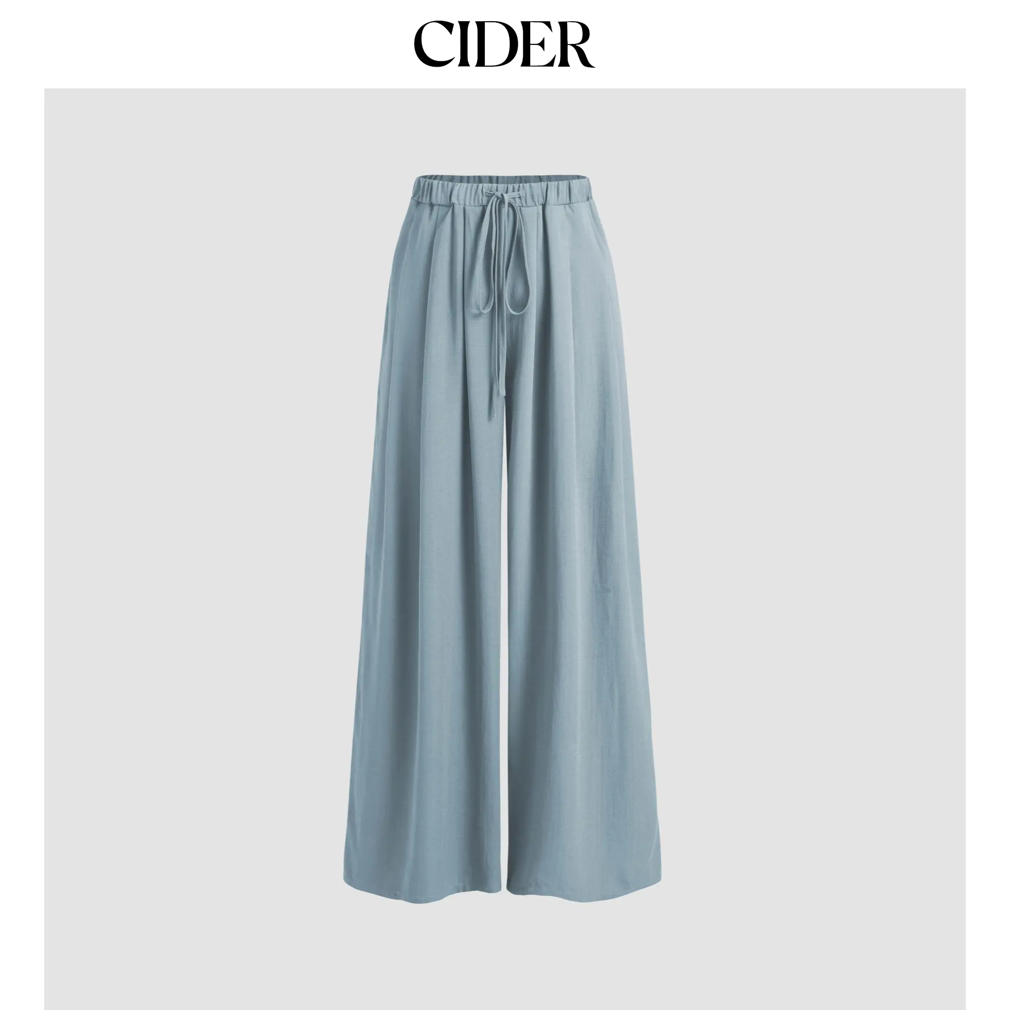 Cider [9 colors, size 0-26] Elastic Waist Wide Leg Trousers