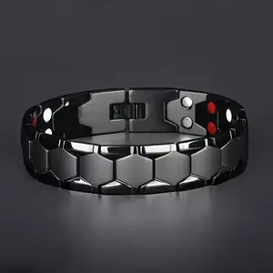 1pc Magnetic Bracelets For Men, Stainless Steel Bracelets For Men,, Men's Bracelets For Jewelry Gift With Adjustable Sizing Tool