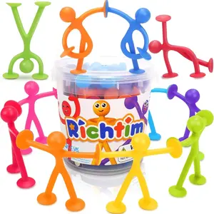 Richtim 24 Pack Kids Humanoid Suction Sensory Toys No Hole Bath Toys Creative Suction Toys for Boys Girls Travel Calming Sensory Tools Classroom Essential Easter Basket Stuffers Spring Break Gifts