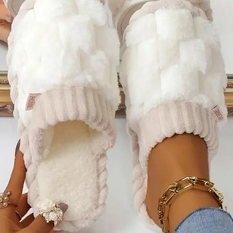 Women's Round Toe Soft Bedroom Slippers, Gifts for Girlfriend, Casual Soft Plush Warm Non-slip Home Slippers for Women Spring Winter, Basic Comfy Silent Fashionable Slippers for Indoor  Outdoor Walking Shoes Footwear
