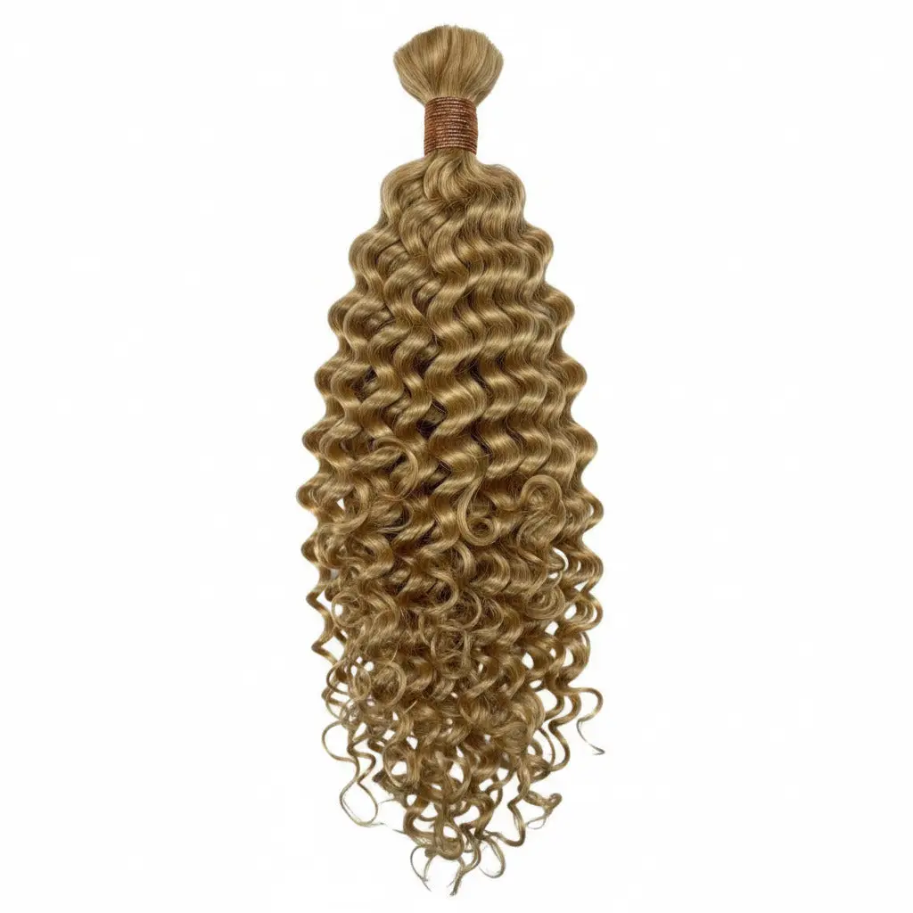 Bombshell Blonde Deep Wave Bulk Human Hair Extensions