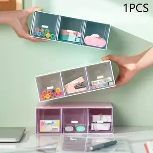 1PC Desktop Transparent Drawer Stackable Organizer Cosmetic Coffee Tea Bag Stationery Organizer Storage Boxes