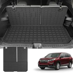 Cargo Mat Compatible with 2016-2025 Honda Pilot (No Elite) Trunk Mat with Backrest Mat TPE Cargo Liner Trunk Liner Replacement for 2016-2025 Honda Pilot Accessories (Trunk Mat with Backrest Mat)
