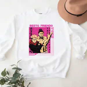 My Besto Friendo Hoodie Sweatshirt, Anime T-shirt Sweatshirt Hoodie Cotton Menswear Jujutsu Kaisen Relaxed Fit