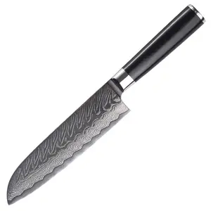 TUSKBLADE 7" Japanese-Style Damascus Knife – 10Cr15CoMoV Core with G10 Handle & Herringbone Pattern