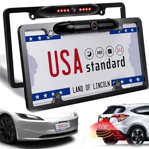 License Plate Backup Camera, Front and Rear View Camera 170° Viewing Angle Universal Car Reverse Camera,Waterproof Front & Back up Camera,8 LED Night Vision Vehicle Reverse Camera