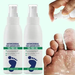 Antifungal Foot Spray with Tea Tree Oil 3.38 fIoz (100ml), Clinically Tested for Athlete's Foot,Stops Itching, Fights Odor & Fungus, Long-Lasting Protection, Moisturizing Foot & NailSanitizer Spray for Dry Feet, Odor Control &Shoe Freshness