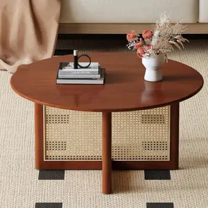 Exquisite Redwood Tea Table Paired with Fashionable Decor, Instantly Adding Warmth and Style to Your Home Environment