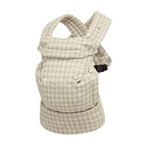 Ergonomic Baby Carrier Newborn to Toddler, Adjustable Ergonomic Carrier, Lightweight & Breathable Cotton Infant Carrier for Hands Free Comfort (Cotton Linen), Maximum Load Bearing 35 lbs