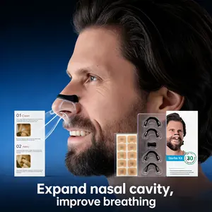 Anti Snore Nasal Dilator Strips, Unisex Black Round Magnetic Nose Clips (15 Pairs) – Breathing Aid for Better Sleep, Sports Tape Stamina Booster
