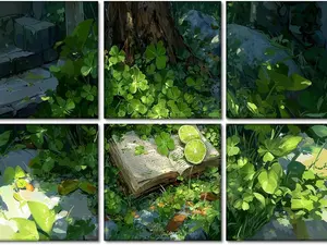 BUBOS 6 Pack Self-Adhesive Acoustic Wall Panel,70.8" x 47.2" Sound Panels Noise Reducing for Wall,Decorative Acoustic Panel Sound Absorbing,Sound Proofing Panel for Studio, Home,Office(Clover​​)