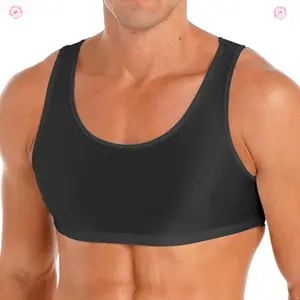 Mens Sleeveless Y Back Muscle Half Crop Tank Top Tee T-Shirts Fitness Gym Sports Bra Vest