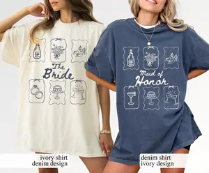 Comfort Colors Custom Bridal Party T-Shirt, Personalized Bridesmaid Tee, Maid of Honor, Getting Ready Outfit, Bridesmaid Proposal Gift, Bachelorette Party