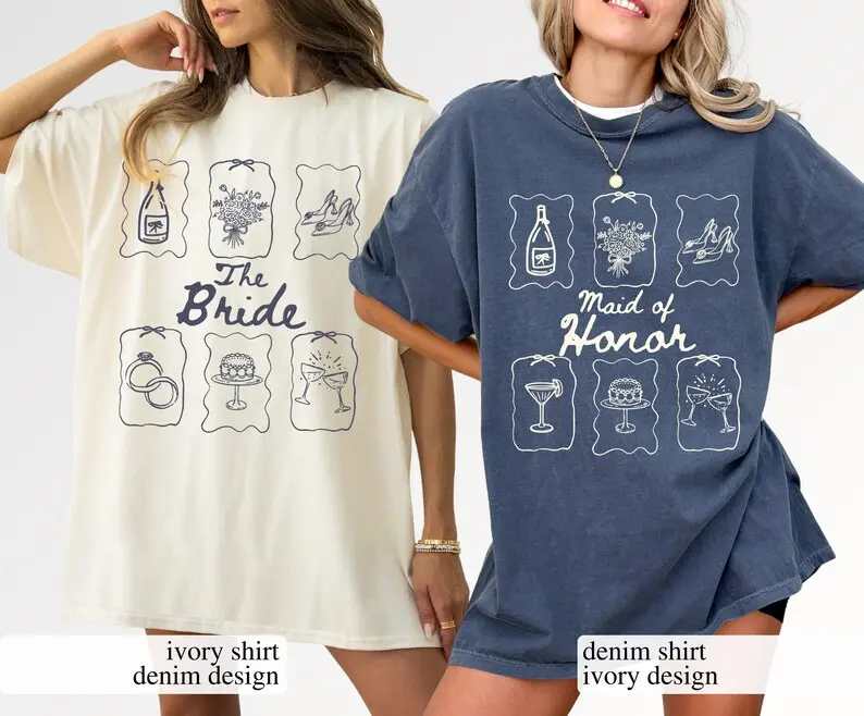 Comfort Colors Custom Bridal Party T-Shirt, Personalized Bridesmaid Tee, Maid of Honor, Getting Ready Outfit, Bridesmaid Proposal Gift, Bachelorette Party