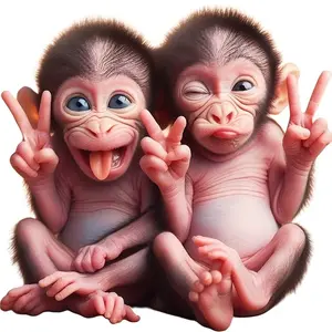 Cute Monkey Vinyl Sticker, Self-Adhesive, One-Time Use, for Cars, Trucks, Motorcycles, Windows, Walls, Glass, Metal, Ceramic Surfaces