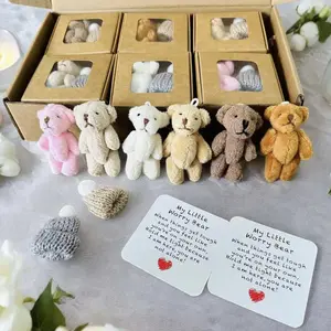 My Worry Bears 6pcs/box 6-color Worry Bears Party Gift Pack with Greeting Cards Hats and Emotional Support Toys for Wedding Christmas